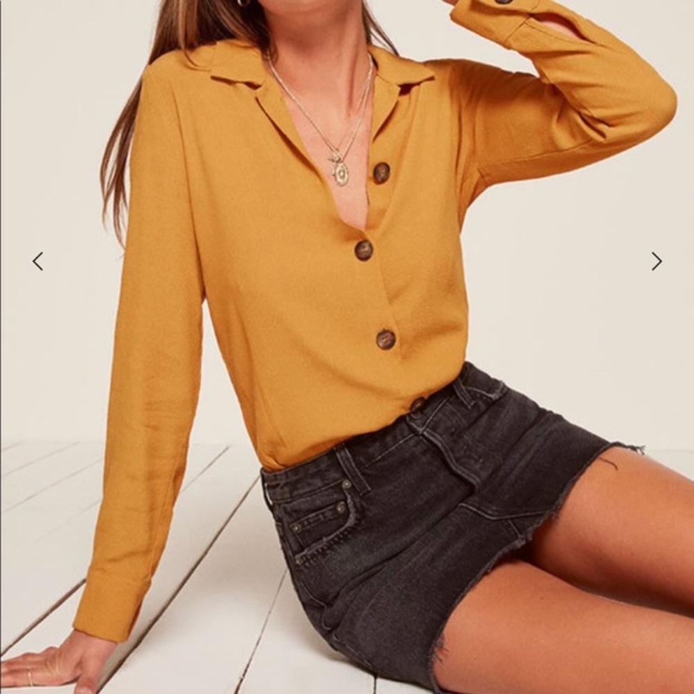 Reformation Jade Button Down Blouse
